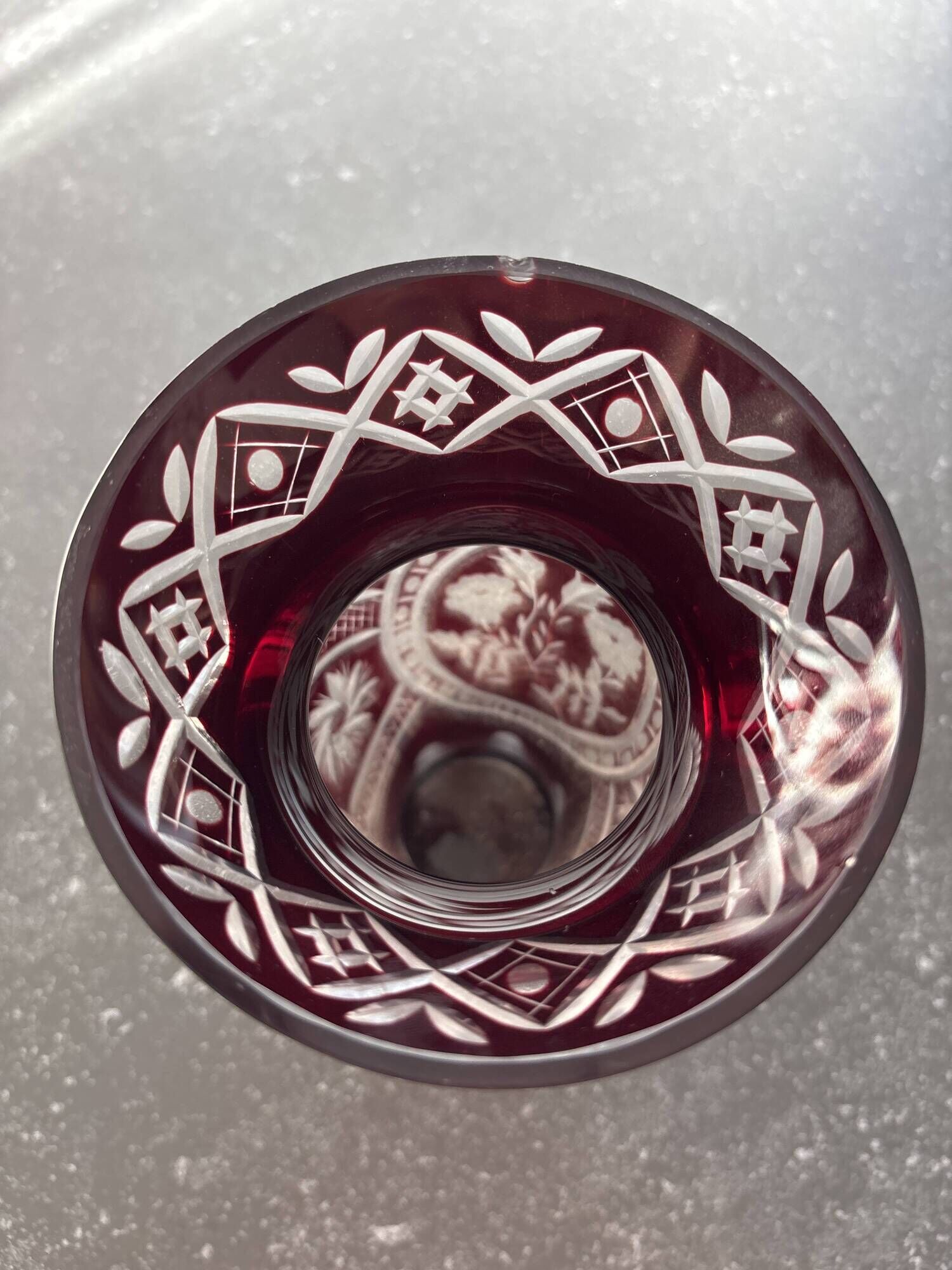 Ruby crystal vase