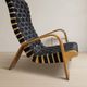 Pair of mid-century woven wood armchairs, 1950s, Czechoslovakia, 68 × 90 × 100 cm