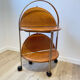 Folding service vintage castors solid wood 70s