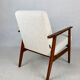 Fauteuil boucle ivoire blanc vintage, années 1970