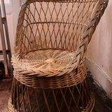 Fauteuil En Rotin Ancien Style Emmanuelle Fin XIXème