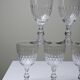 Set of 7 cut crystal port glasses by Baccarat, Richelieu variant.