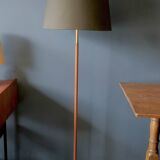 Danish teak floor lamp with brass tripod foot, 1960s