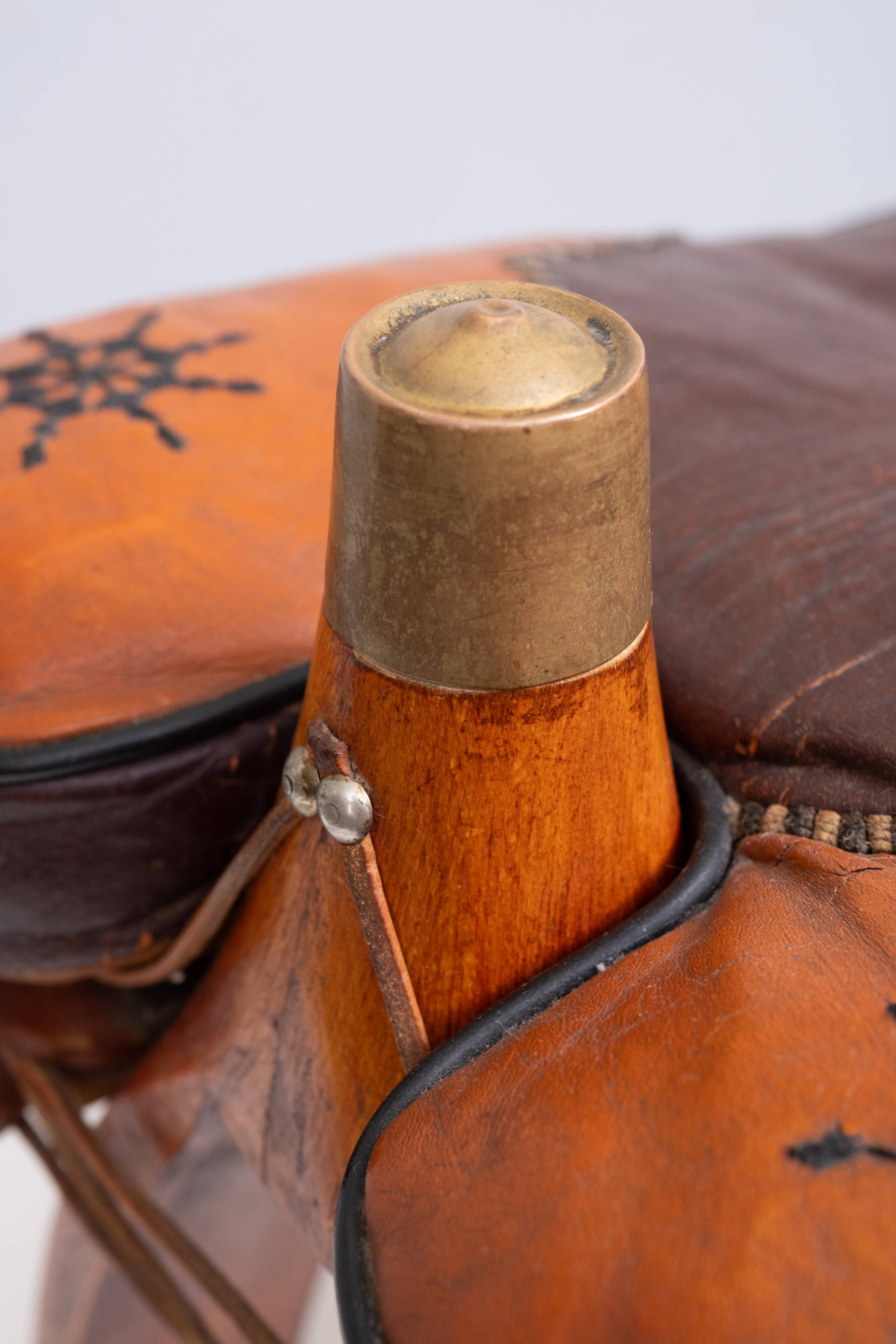 Two Tone Leather Camel seat 1960s Egypt