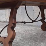 Table espagnole pieds lyre en chêne (19ème siècle)