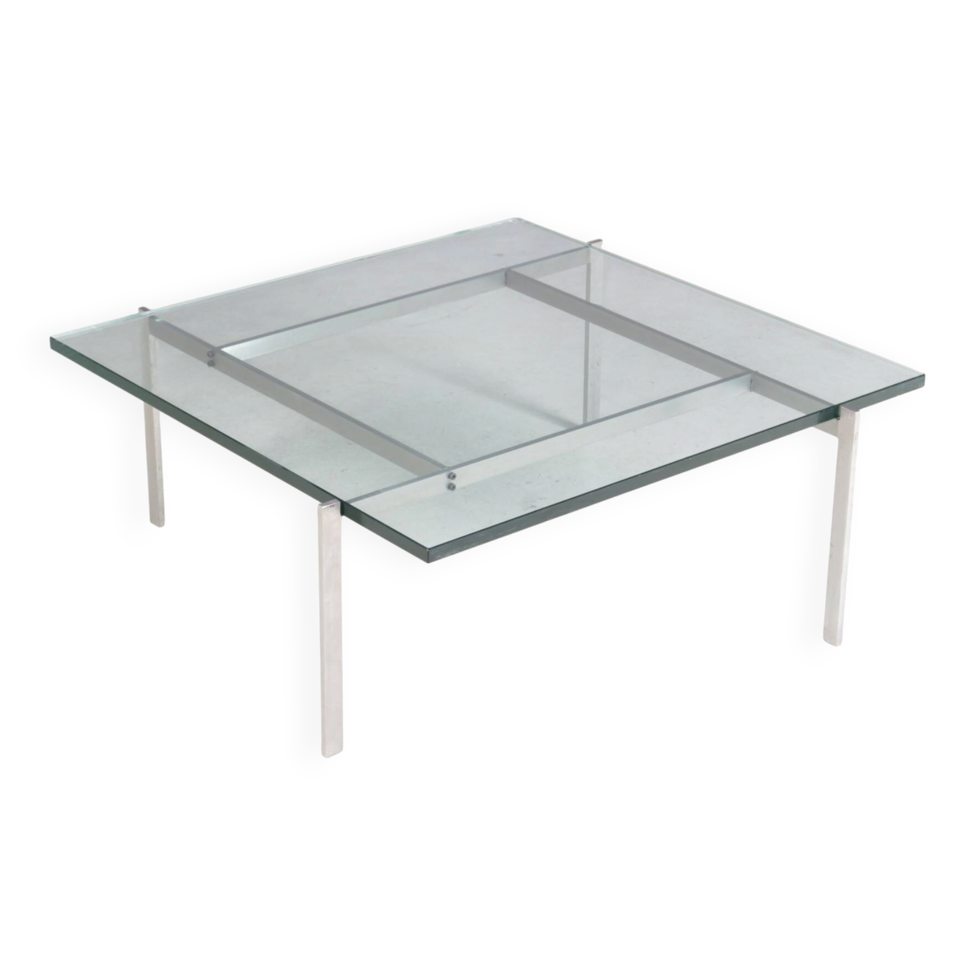 Table basse des années 1970 Poul Kjaerholm Modèle : PK61 (non signée)
