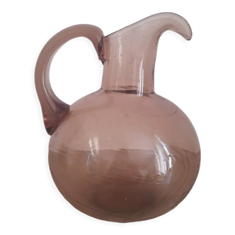 Smoked blown glass pitcher