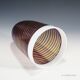 Large glass art vase filigrana Cenedese with multicoloured bands.