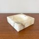 Square ashtray in vintage marble-effect alabaster
