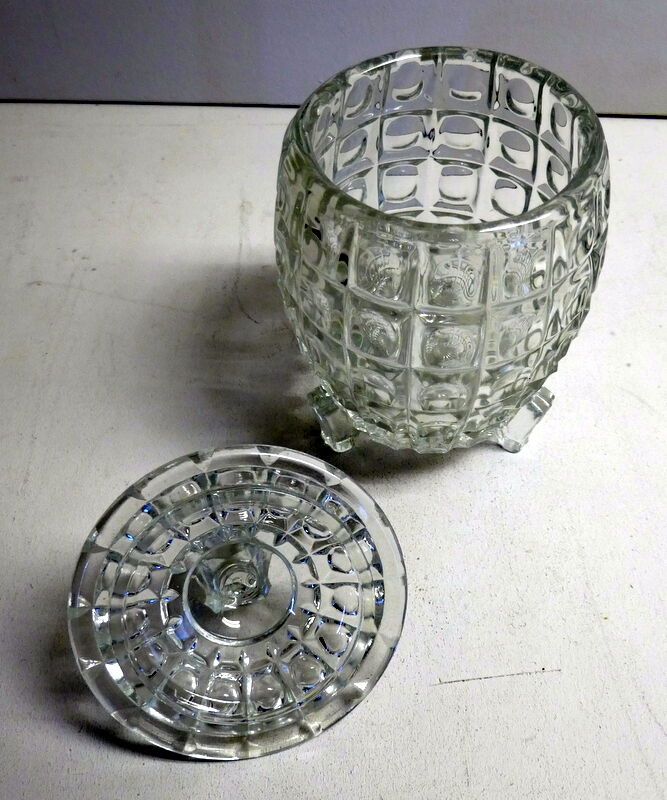 Old glass cookie jar