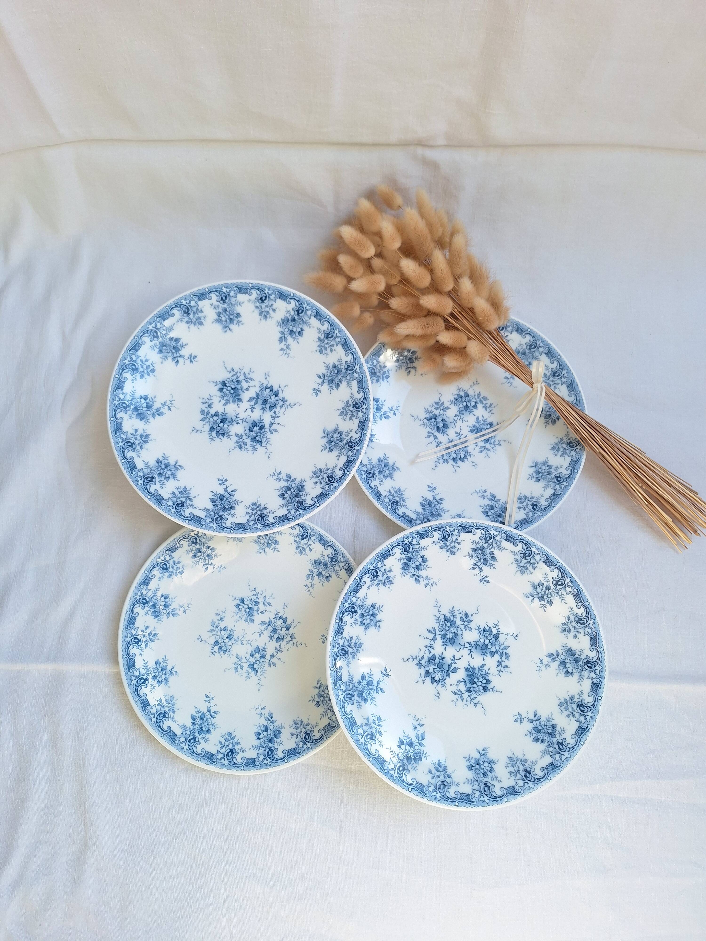 Blue Rivanel flat plates from the 1950s.