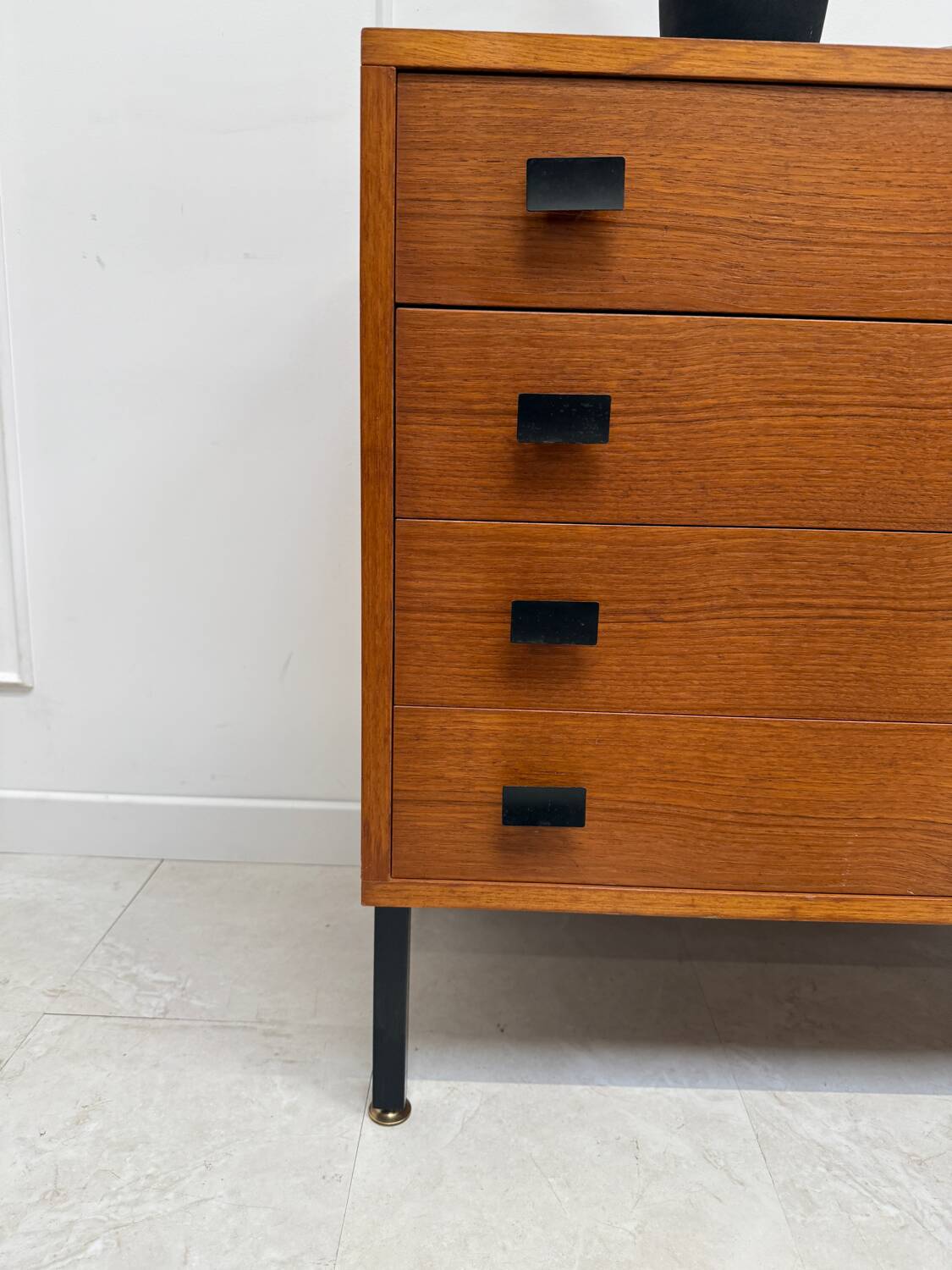 Modernist teak chest of drawers