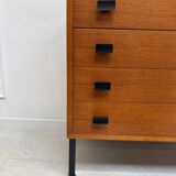 Modernist teak chest of drawers