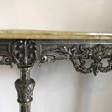 Console en marbre et métal ciselé
