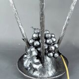 Pair of Wrought Iron Lamps, Vine Theme, Müller Frères, Art Deco, 1925