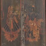 Bikaner - Old painted Indian window shutter n°2