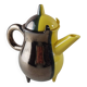 Antique coffee pot / teapot, two-tone ceramic, Luc Lucchesi, from Vallauri