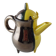 Antique coffee pot / teapot, two-tone ceramic, Luc Lucchesi, from Vallauri