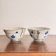 Lot 2 Tea Bowls Rice Stoneware Glazed Chawan Plum Blossom Chinese Japanese