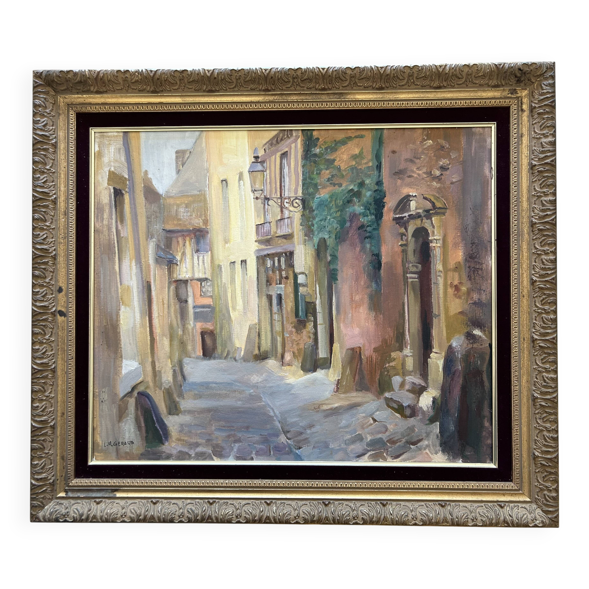 OIL ON CANVAS: view of the old Mans