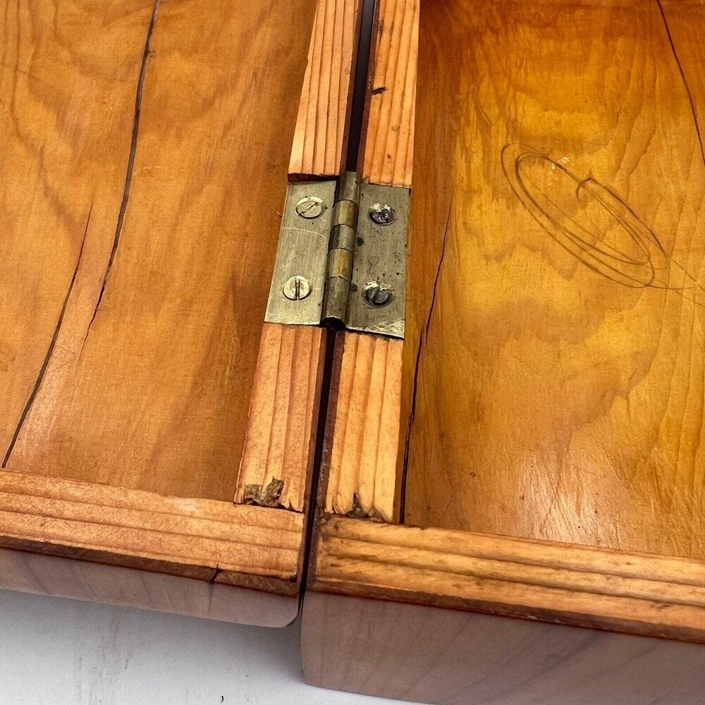 Biedermeier Jewelry Box in Cherry Wood, Ash & Brass, Southern Germany, 1820s