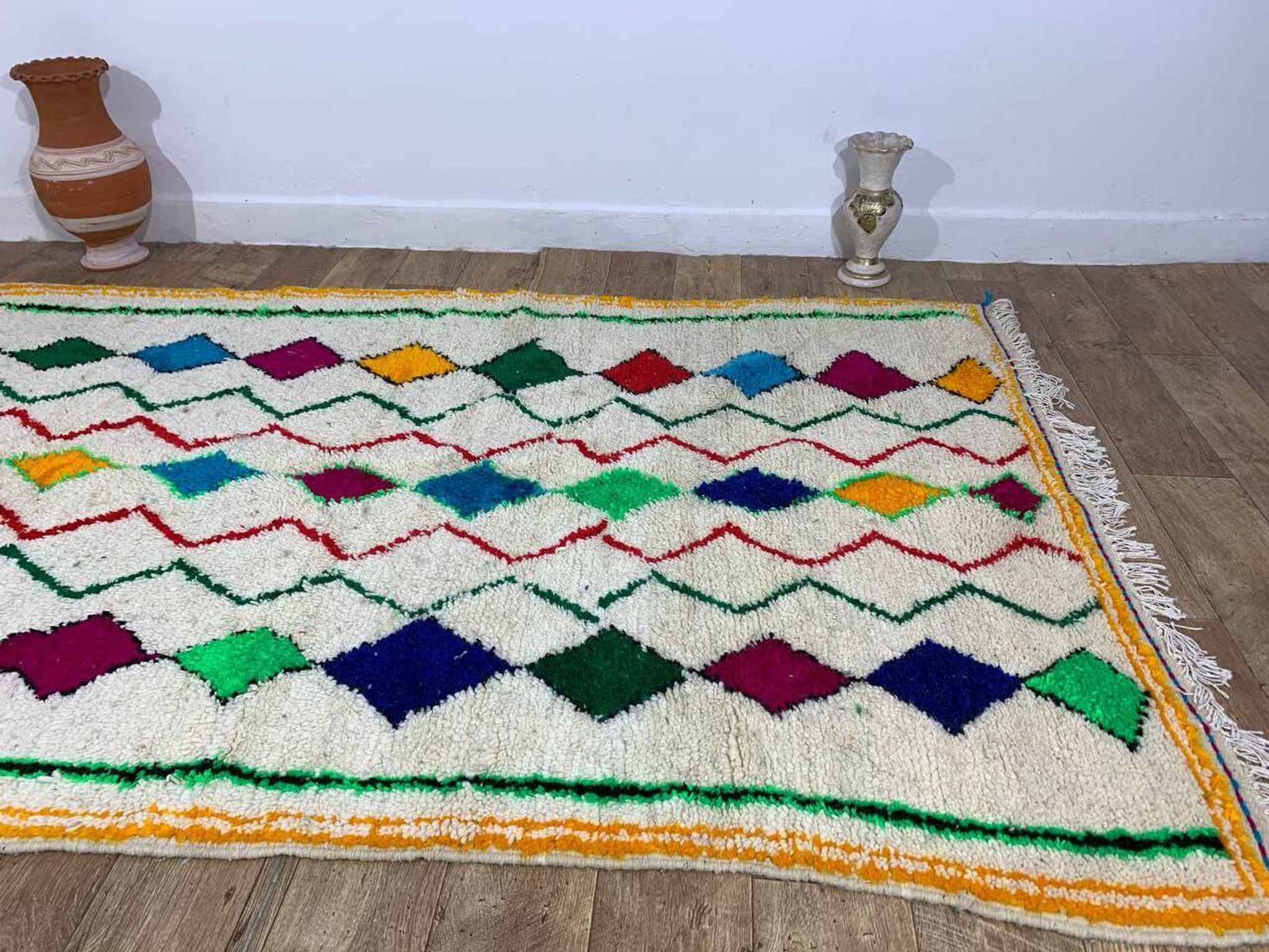 Tapis berbère marocain artisanal fait main 254 X 152 CM