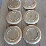 6 assiettes plates anciennes en grès