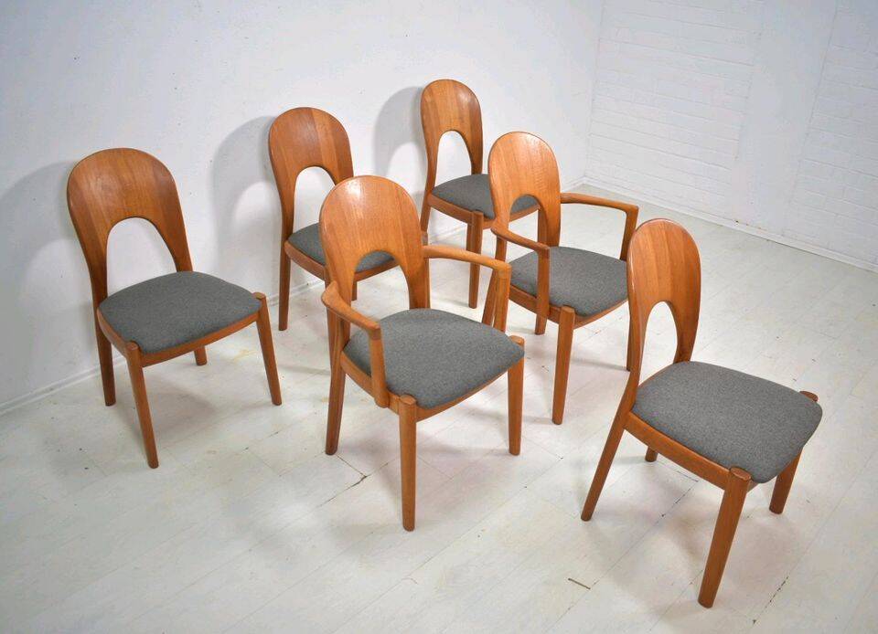 Ensemble 6 chaises danoises de Niels Koefoed