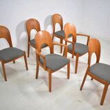 Set 6 danish chairs by Niels Koefoed