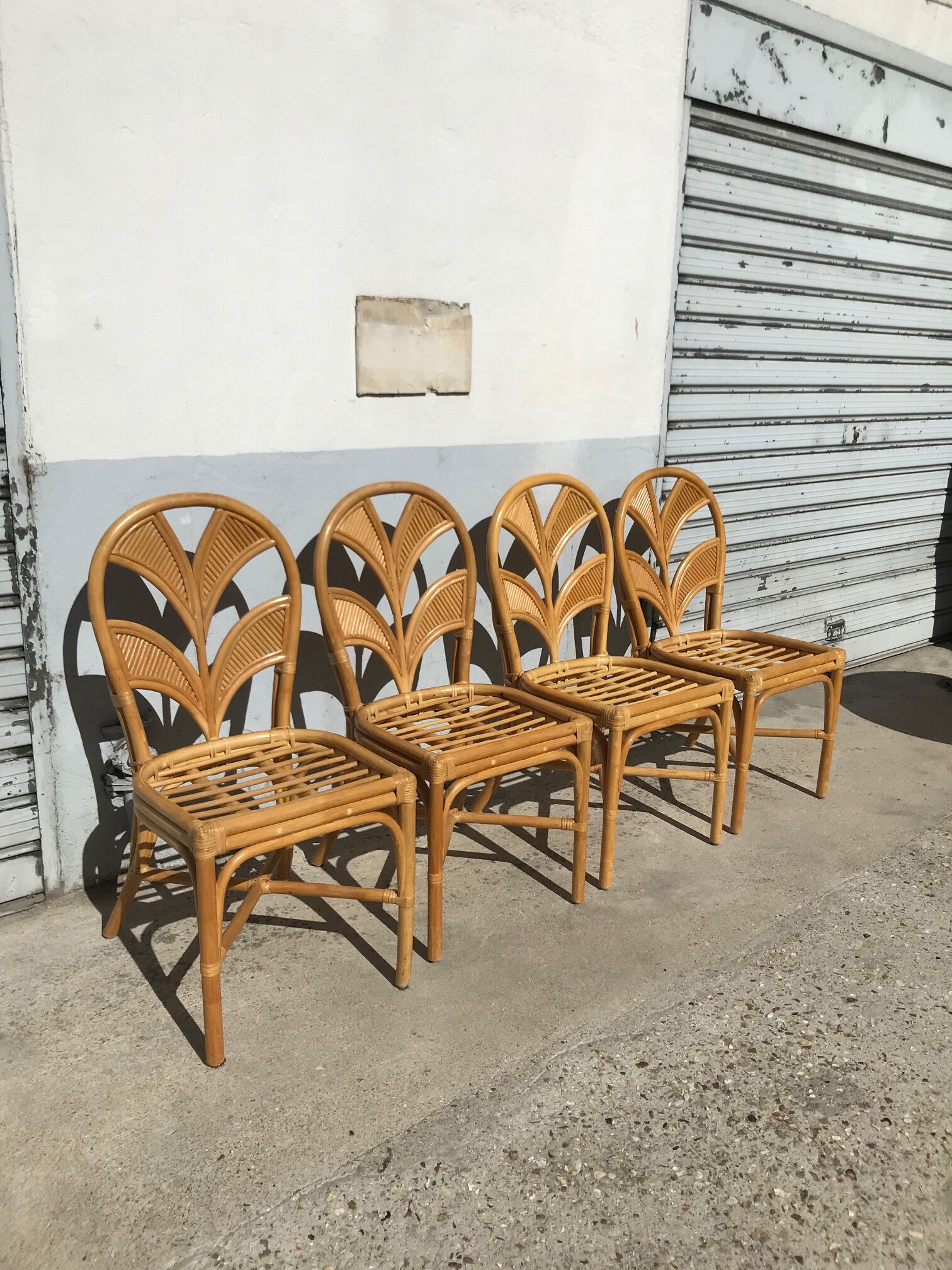 Set of 4 rattan chairs