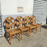 Set de 4 chaises en rotin
