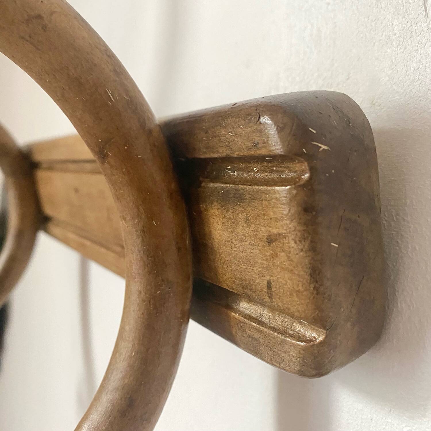 Curved wooden coat rack from the early 20th century