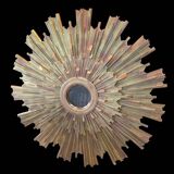 Monumental sun mirror in gilded oak 160 cm