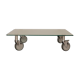 Wheeled glass coffee table