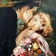 Tableau huile sur toile le baiser signé Martin.