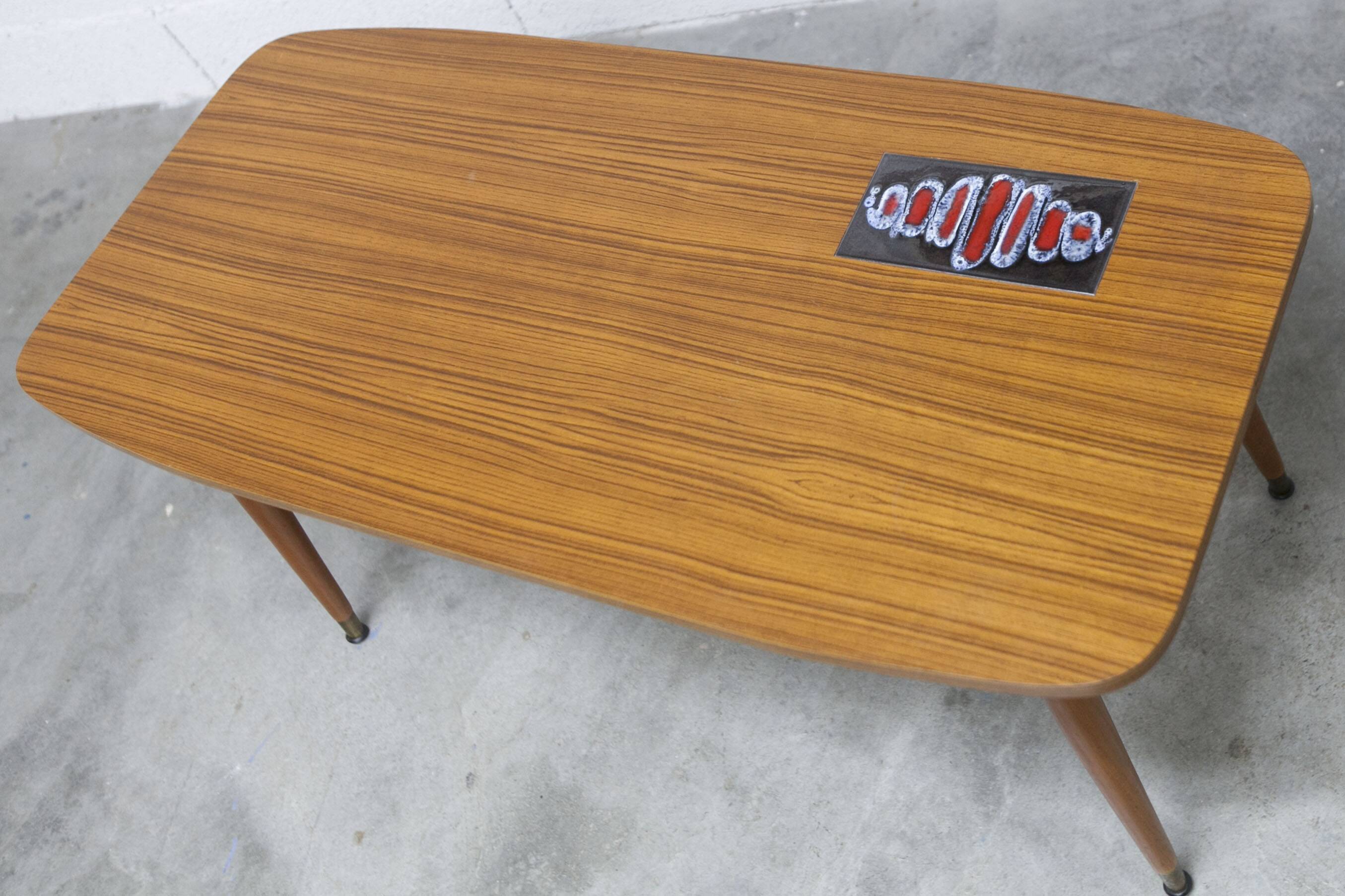 Nordic coffee table 1960 teak ceramic