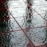 Coffee table ceramic red and green 1960