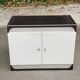 White and brown wooden chest of drawers from the 80s