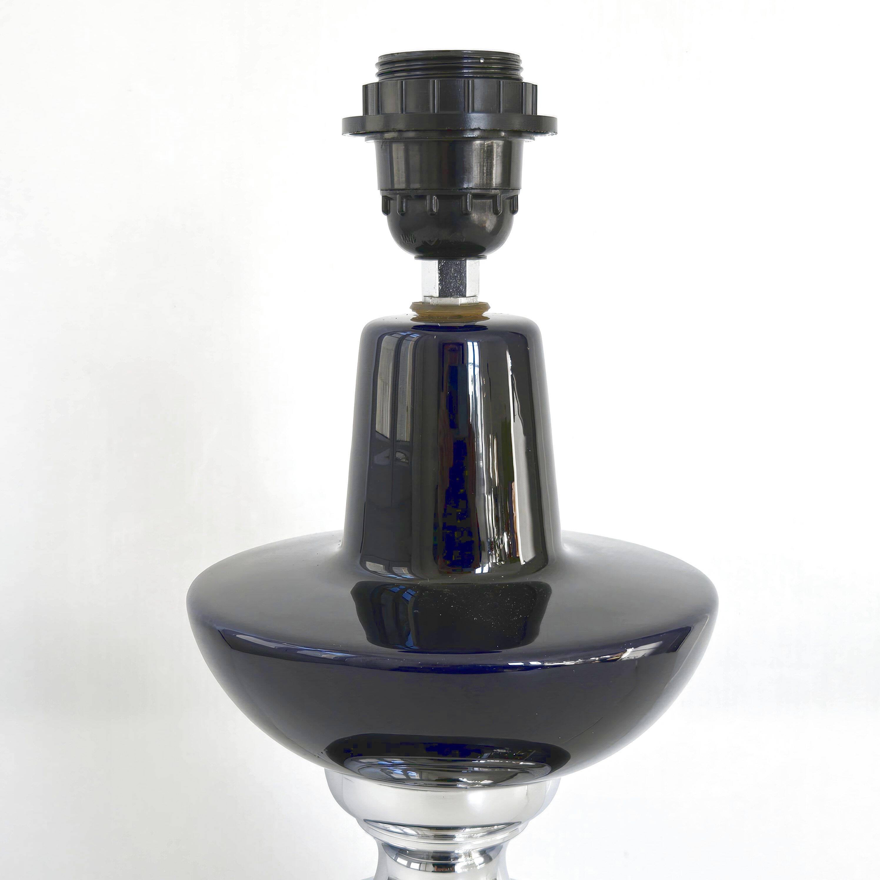 Vintage ceramic & steel lamp 1970