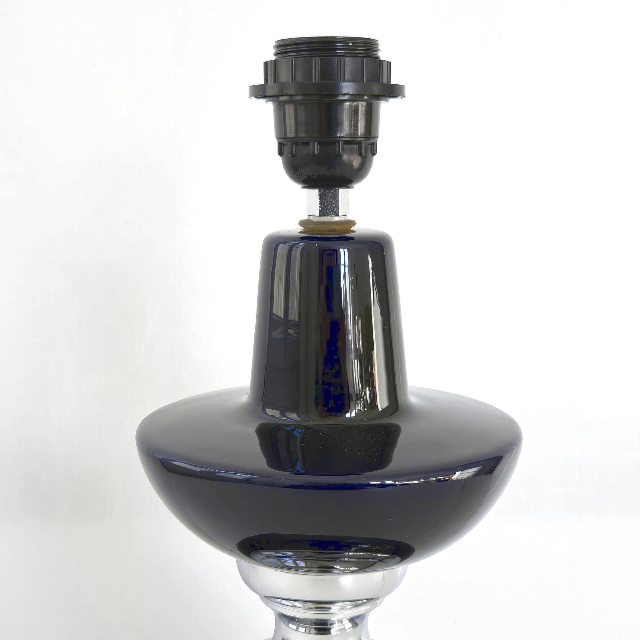 Vintage ceramic & steel lamp 1970