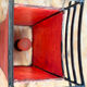 Vintage lamp in patinated black and red metal – Japanese spirit