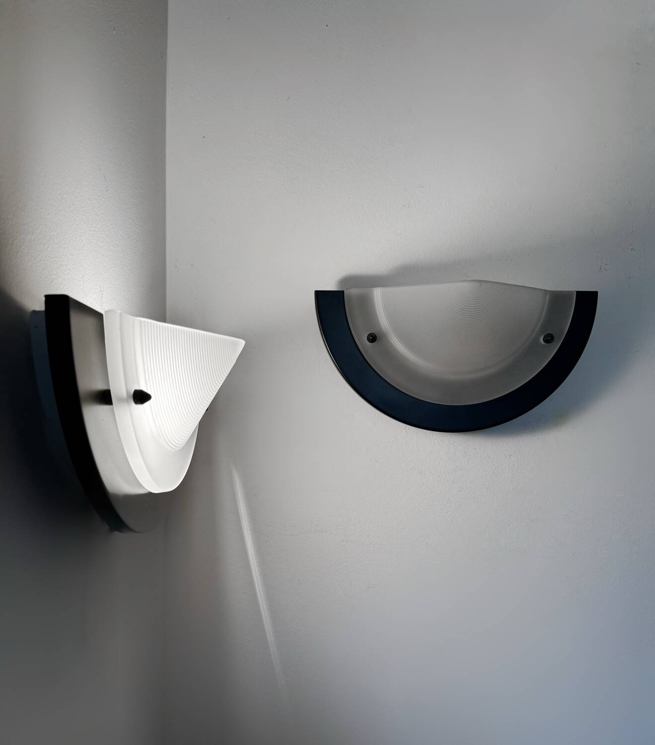 Memphis style Murano wall lights from the 80s.
