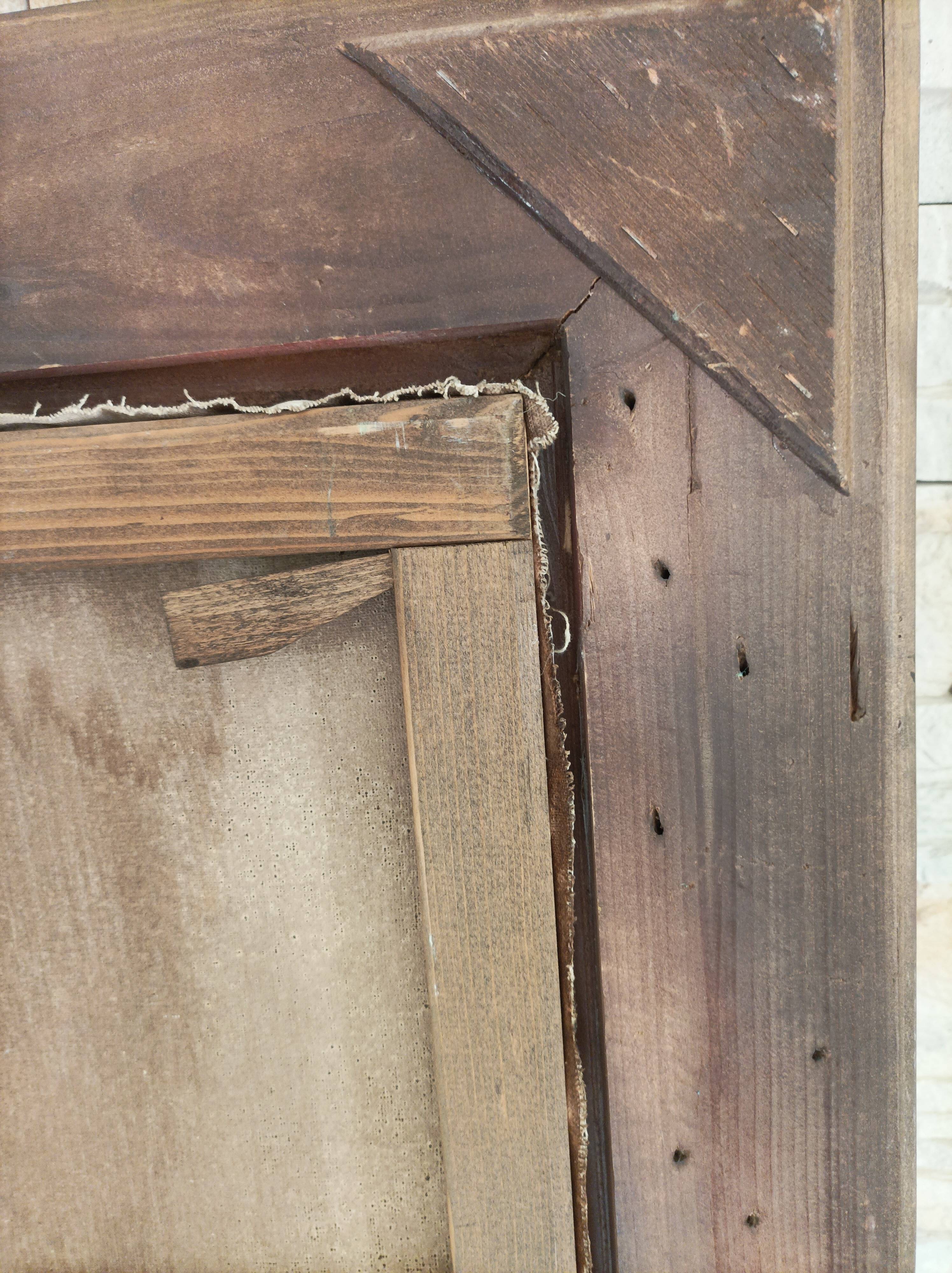 Oil painting on old canvas