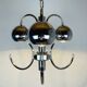 Vintage mid-century eye pendant lamp, Silver, Italy, 1970s