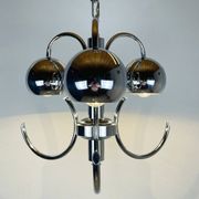 Vintage mid-century eye pendant lamp, Silver, Italy, 1970s