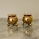 Pair of mid-century Swedish brass candle holders