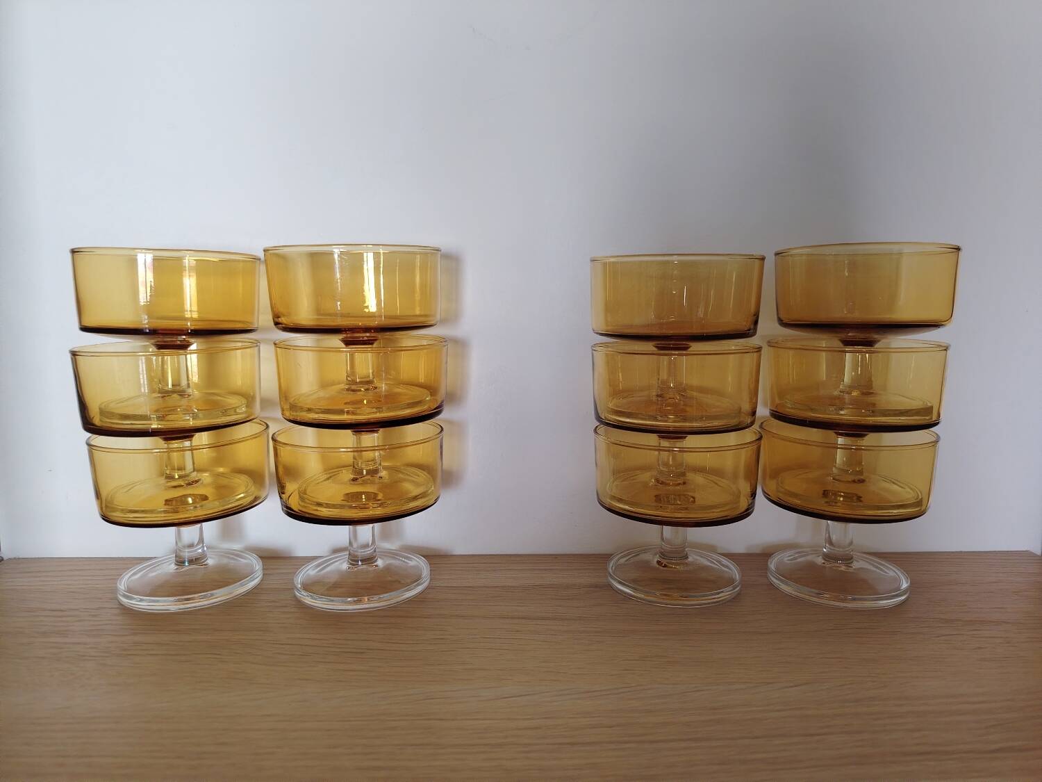 Amber Luminarc glasses/cups