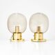 Glashütte Limburg ceiling lights Brass and glass Germany 1970 Labelled