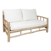 Banquette 2 places en bois avec coussins