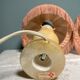Pair of vintage bedside lamps with pink fringes